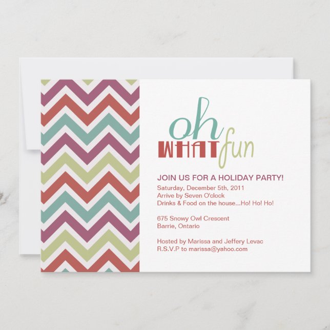 Invitation Fun Chevron Christmas Party (Devant)