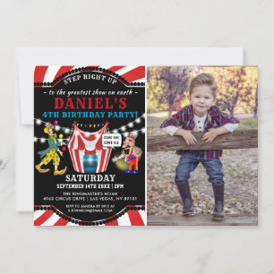 Invitation Fun Circus Photo pour enfants Anniversaire du Ca