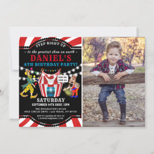 Invitation Fun Circus Photo pour enfants   Anniversaire du Ca