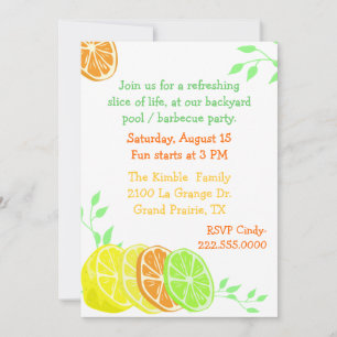Invitation Fun Citrus Slices