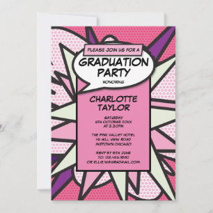 Invitation Fun Class of 2022 Graduation Party Girly Pink