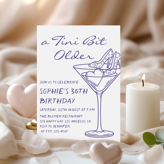 Invitation Fun Cocktail A Tini Bit Older 30th Birthday (Créateur téléchargé)