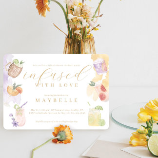 Invitation Fun Cocktail Fête des mariées fête infusée d'amour
