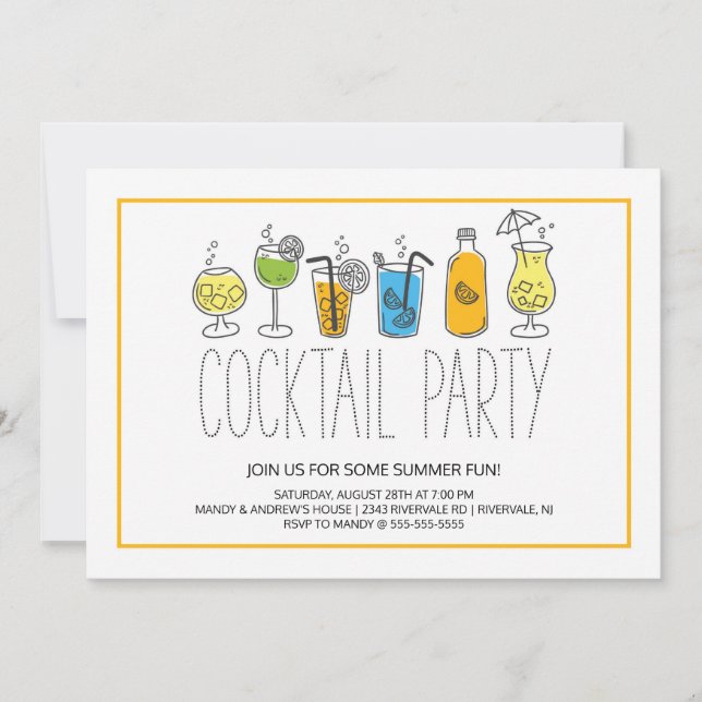 Invitation Fun Cocktail Fun Party (Devant)
