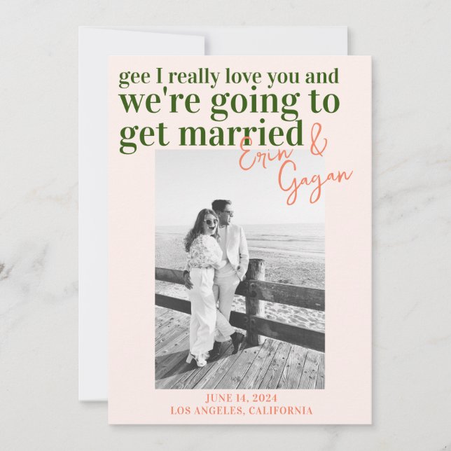 Invitation fun coloré Enregistrer la date avec l'image (Devant)