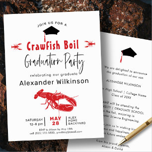 Invitation Fun Crawfish Boil BBQ Graduation Party