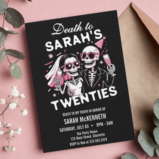 Invitation Fun Custom Death to your Twenties Birthday Party (Créateur téléchargé)