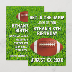Invitation Fun Custom Football fête d'anniversaire