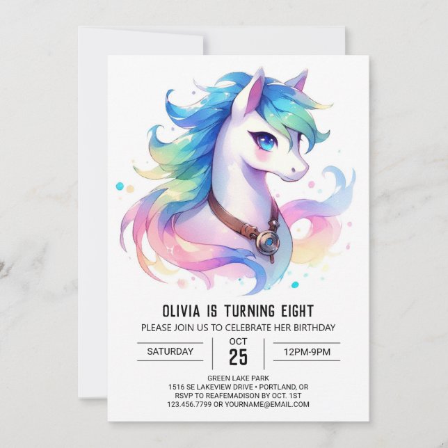 Invitation Fun Custom Horse Anniversaire (Devant)