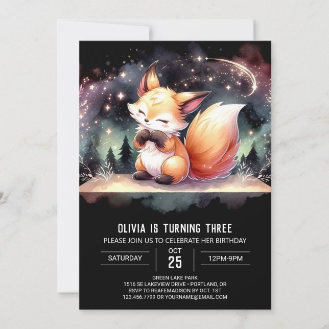 Invitation Fun Digital Fox Anniversaire (Devant)