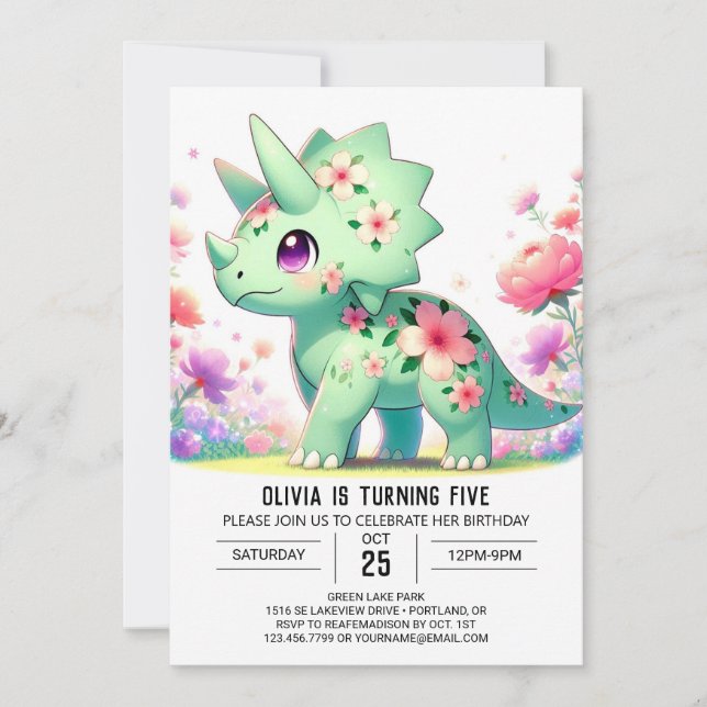 Invitation Fun Dinosaur Digital Anniversaire (Devant)