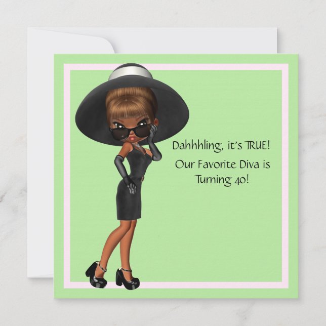 Invitation Fun Diva Favorite femmes 40e anniversaire fête (Devant)