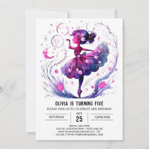 Invitation Fun Editable Ballerina Anniversaire