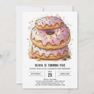 Invitation Fun Editable Donuts Anniversaire