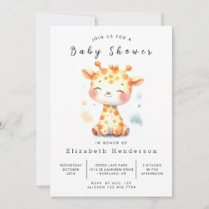 Invitation Fun Editable Giraffe Baby shower