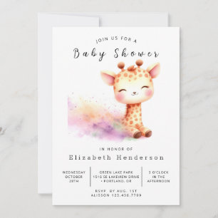Invitation Fun Editable Giraffe Baby shower