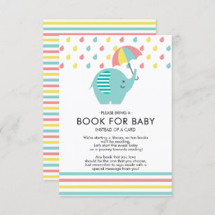 Invitation Fun Elephant Baby shower Livre pour bébé