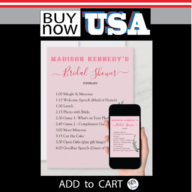 Invitation Fun Fab Eucalyptus Fête des mariées Itinéraire Pla (unusual unique distinctive cards for bridal shower)