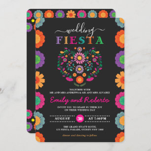Invitation Fun & Festif Mariage Fiesta Floral Wreath