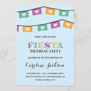 Invitation Fun Fiesta Fête d'anniversaire moderne