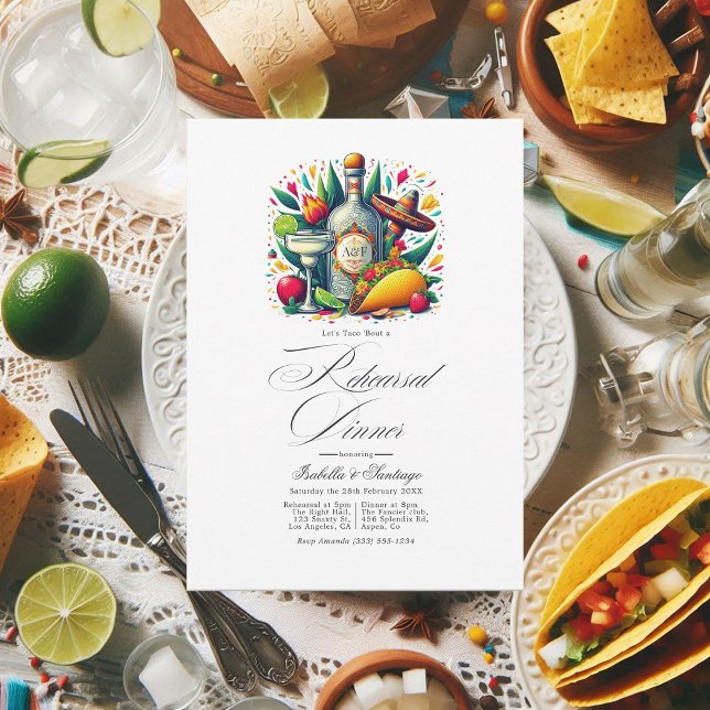 Invitation Fun Fiesta "Let's Taco 'Bout a Rehearsal Dinner" (Fun Fiesta "Let's Taco 'Bout a Rehearsal Dinner" Invitation)