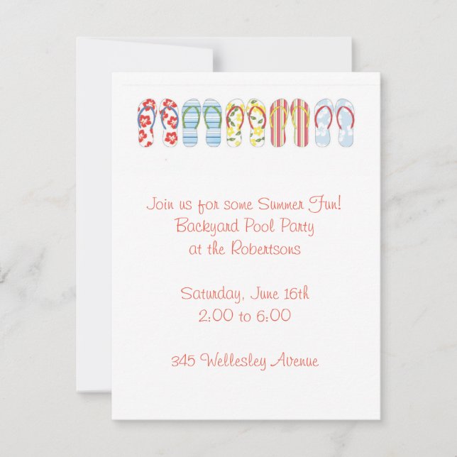Invitation Fun Flops Chaussons (Devant)
