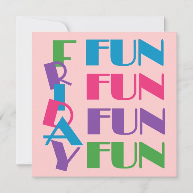 Invitation Fun Friday Slepover ou Stwood Ado Birthday (Devant)