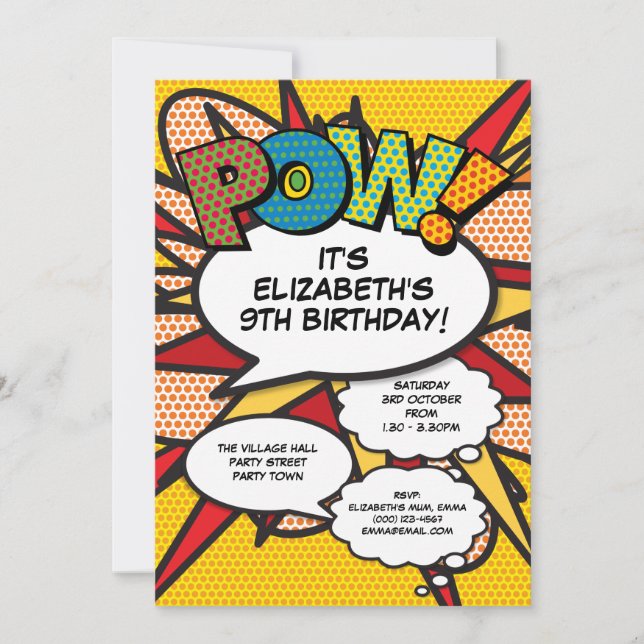 Invitation Fun Fun Birthday Party B.D.D. N'importe quel âge (Devant)