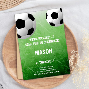 Invitation Fun Green Football Party Design