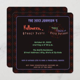 Invitation Fun Halloween Spiderweb Black Fête