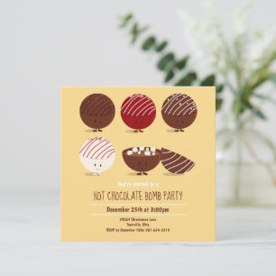 Invitation Fun Hot Chocolat Bomb Party