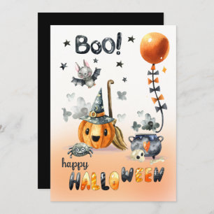Invitation Fun Jack O'Lantern et Little Bat Halloween Party