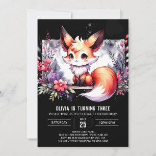 Invitation Fun Kids Fox Anniversaire numérique