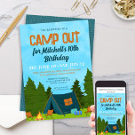 Invitation Fun Kids Tent Camp Out Anniversaire<br><div class="desc">Célébrez votre petit aventurier avec cette Invitation de fête d'anniversaire Fun Kids Tent Camp Out! Parfait pour tous les âges, cette invitation est pleine de couleurs vives et de leur équipement de camping préféré ! Avec une prise moderne sur votre invitation préférée de fête d'anniversaire de camping de votre petit...</div>
