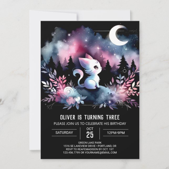 Invitation Fun Kitten Chat Anniversaire (Devant)