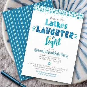 Invitation Fun Latkes Laughkes Laughton annuel de la fête Han