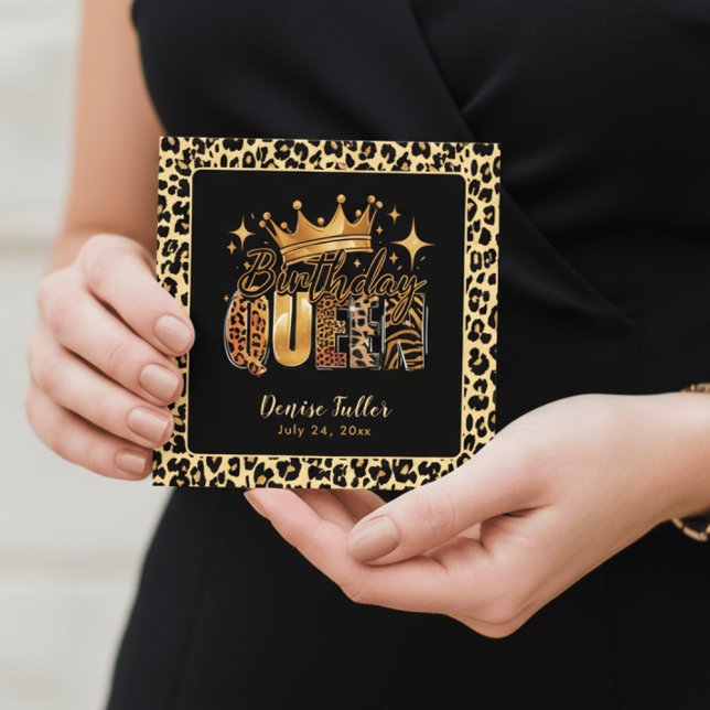 Invitation Fun Leopard Birthday Queen Fifty Birthday (Créateur téléchargé)