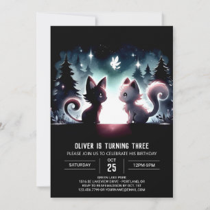 Invitation Fun Magique Chat Anniversaire