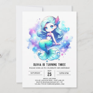 Invitation Fun Mermaid Anniversaire