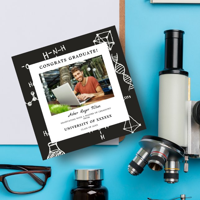 Invitation Fun Modern Chimie Éléments Arrière - plans Diplômé (Créateur téléchargé)