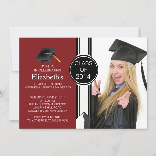 Invitation Fun Modern Graduate Photo Party (Devant)