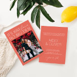 Invitation Fun moderne Bright Pink Photo<br><div class="desc">Conçu pour coordonner avec pour la collection de Faire-part de mariage "brillantes". Pour modifier les détails, cliquez sur "Détails". Pour déplacer le texte ou modifier la taille, la police ou la couleur, cliquez sur "Modifier à l'aide de l'outil de conception". Voir le lien de collection sur cette page pour voir...</div>