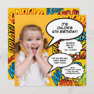 Invitation Fun moderne Photo Anniversaire Fête N'importe quel