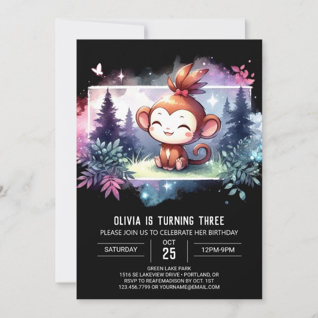 Invitation Fun Monkey Anniversaire (Devant)