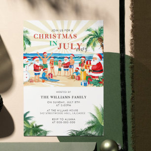 Invitation Fun Noël Tropical en Juillet Beach Party