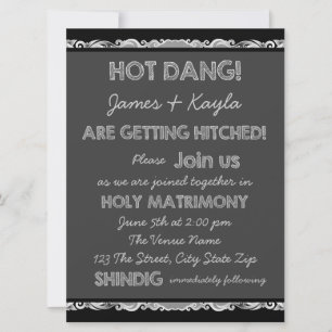Invitation Fun Old School Rustic Chalkboard Mariage campagnar