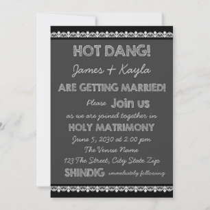 Invitation Fun Old School Rustic Chalkboard Mariage campagnar