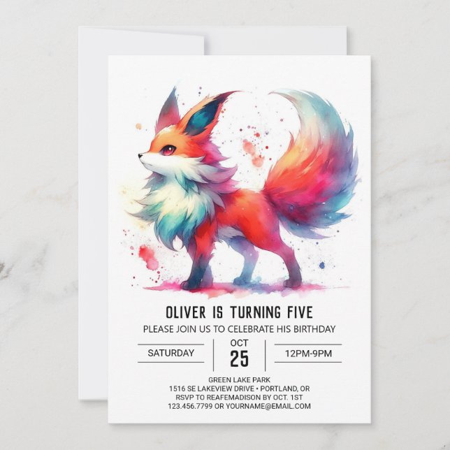 Invitation Fun Online Fox Anniversaire (Devant)