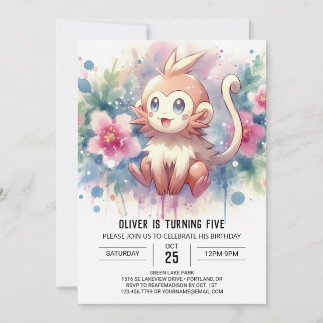 Invitation Fun Online Monkey Anniversaire (Devant)