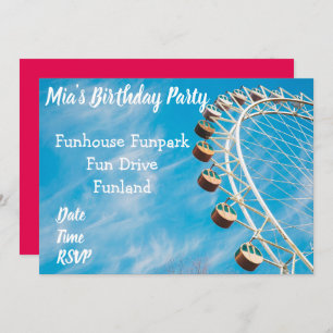 Invitation Fun Park Amusement Park adolescent Party